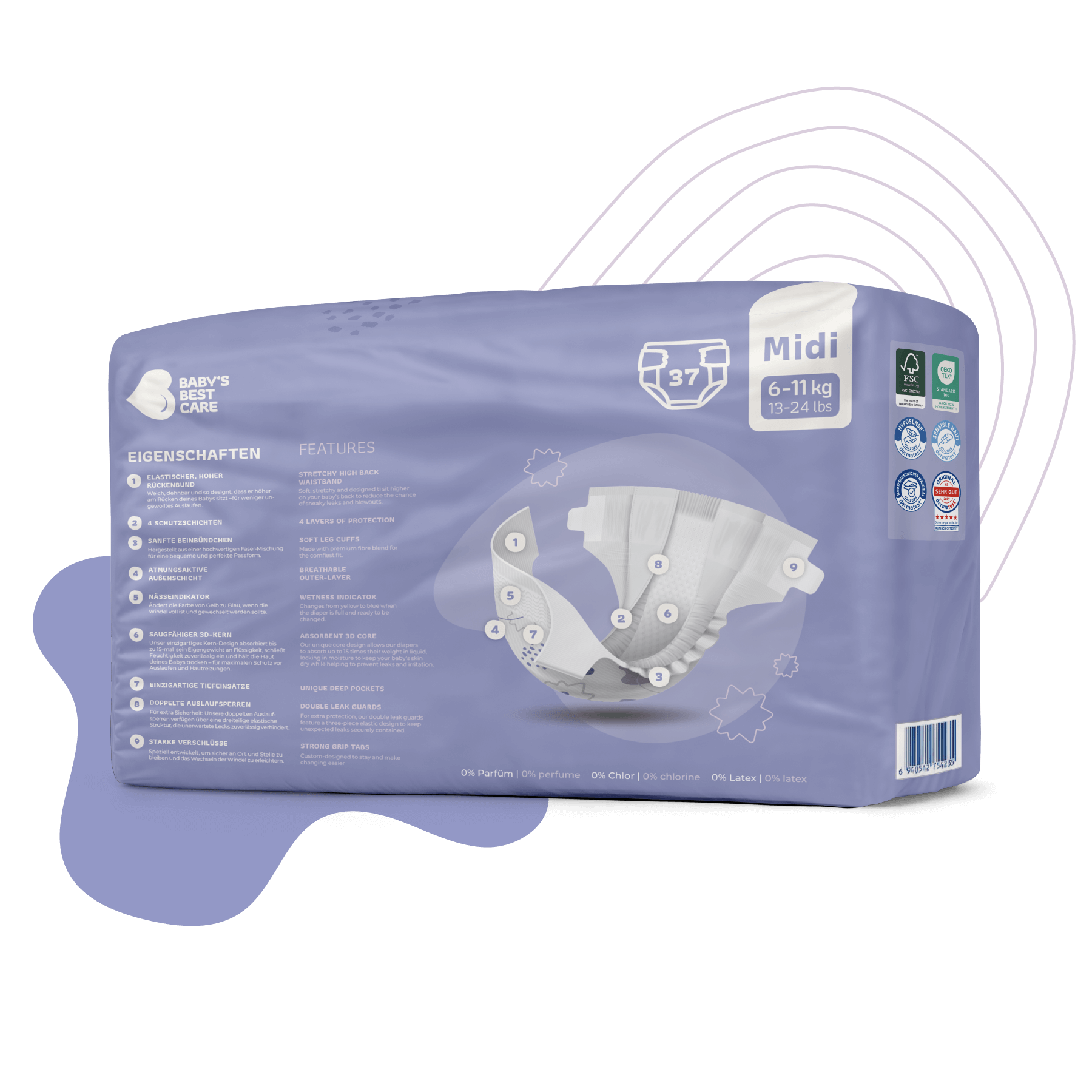 Baby’s Best Premium Diapers – Midi - Image 2